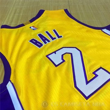 Camiseta Lonzo Ball #2 Los Angeles Lakers 2017-18 Amarillo