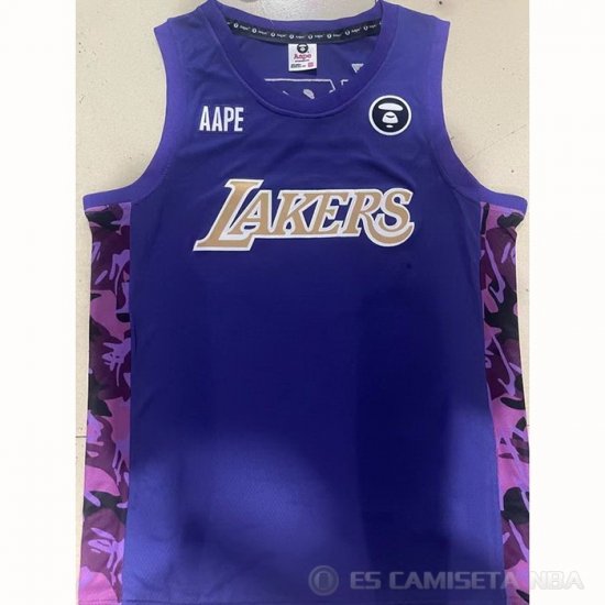 Camiseta Los Angeles Lakers x AAPE Violeta - Haga un click en la imagen para cerrar