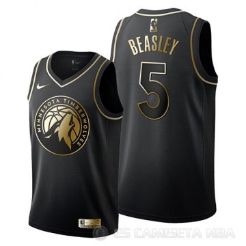 Camiseta Malik Beasley #5 Golden Edition Minnesota Timberwolves 2019-20 Negro
