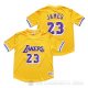 Camiseta Manga Corta Lebron James #23 Los Angeles Lakers Amarillo