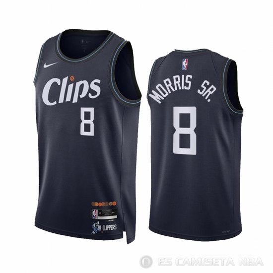 Camiseta Marcus Morris Sr. #8 Los Angeles Clippers Ciudad 2023-24 Azul - Haga un click en la imagen para cerrar