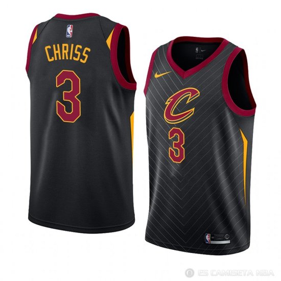 Camiseta Marquese Chriss #3 Cleveland Cavaliers Statement 2018 Negro - Haga un click en la imagen para cerrar