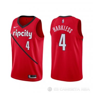Camiseta Maurice Harkless #4 Portland Trail Blazers Earned Rojo