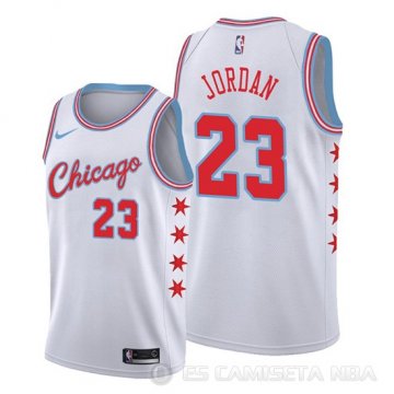 Camiseta Michael Jordan #23 Chicago Bulls Ciudad Edition 2017 Blanco