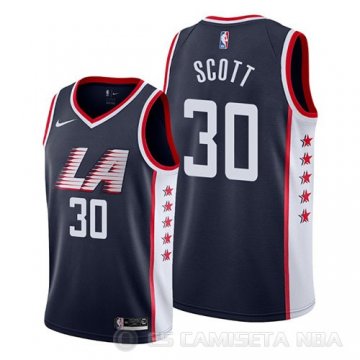 Camiseta Mike Scott #30 Los Angeles Clippers Ciudad 2019 Azul