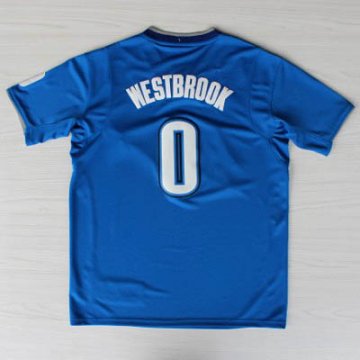 Camiseta Westbrook #0 Thunder 2013 Navidad Azul