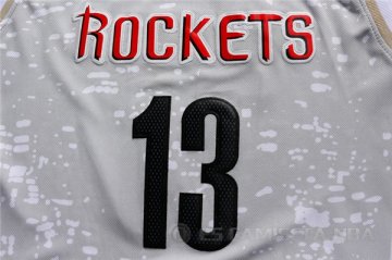 Camiseta Rockets Harden #13 Luces de la ciudad Gris