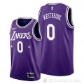 Camiseta Russell Westbrook NO 0 Los Angeles Lakers Ciudad 2021-22 Violeta