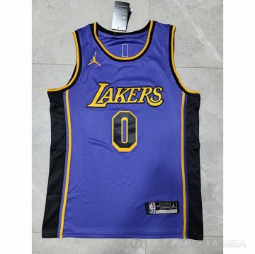 Camiseta Russell Westbrook #0 Los Angeles Lakers Statement 2022-23 Violeta