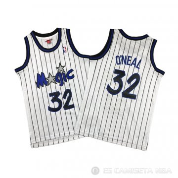 Camiseta Shaquille O\'Neal #32 Orlando Magic Nino Mitchell & Ness 1993-94 Blanco