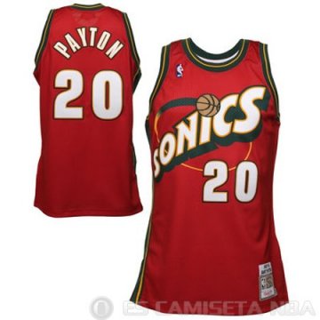 Camiseta Payton Sonics #20 Seattle SuperSonics Rojo