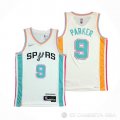 Camiseta Tony Parker NO 9 San Antonio Spurs Ciudad 2021-22 Blanco