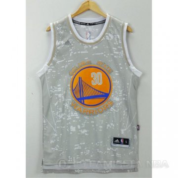 Camiseta Warriors Curry #30 Luces de la ciudad Gris