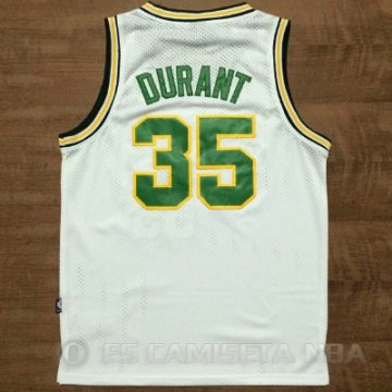 Camiseta retro Durant Sonics #35 Seattle SuperSonics Blanco