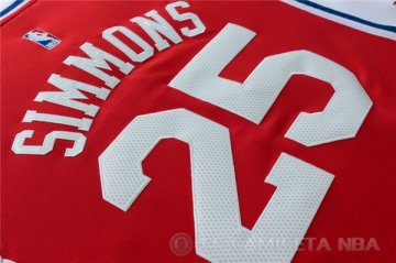 Camiseta 76ers #25 Simmons Rojo