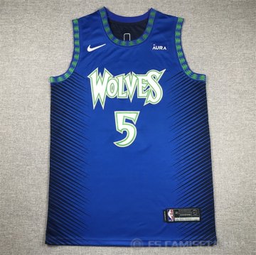 Camiseta Anthony Edwards #5 Minnesota Timberwolves Ciudad Azul