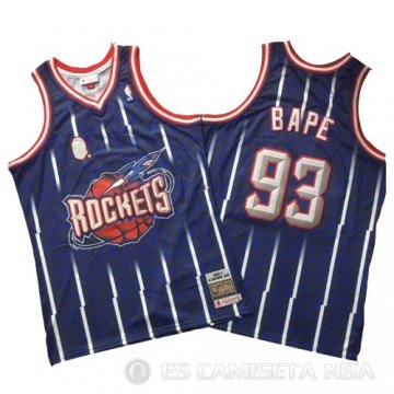 Camiseta Bape #93 Houston Rockets Retro Azul