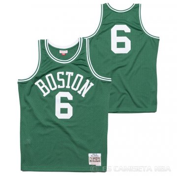 Camiseta Bill Russell #6 Boston Celtics Hardwood Classics 1963 Verde
