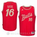 Camiseta Gasol Christmas #16 Chicago Bulls Rojo