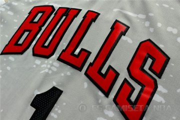 Camiseta Bulls Rose #1 Luces de la ciudad Gris