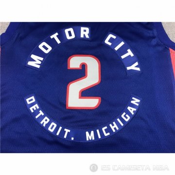 Camiseta Cade Cunningham NO 2 Detroit Pistons Ciudad 2020-21 Azul
