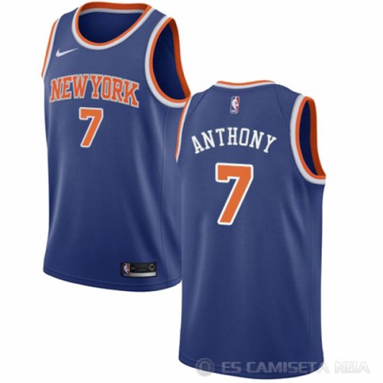 Camiseta Carmelo Anthony NO 7 New York Knicks Icon Azul - Haga un click en la imagen para cerrar