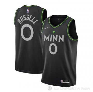 Camiseta D\'angelo Russell NO 0 Minnesota Timberwolves Ciudad 2020-21 Negro