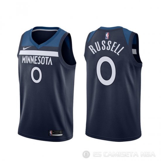 Camiseta D'angelo Russell #0 Minnesota Timberwolves Icon Azul - Haga un click en la imagen para cerrar