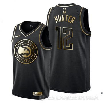 Camiseta De\'andre Hunter #12 Golden Edition Atlanta Hawks Negro