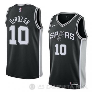 Camiseta Demar Derozan #10 San Antonio Spurs Icon 2017-18 Negro