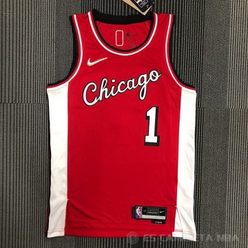 Camiseta Derrick Rose #1 Chicago Bulls Ciudad 2021-22 Rojo