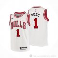 Camiseta Derrick Rose #1 Chicago Bulls Nino Association Blanco