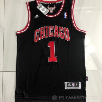 Camiseta Derrick Rose NO 1 Chicago Bulls Retro Negro