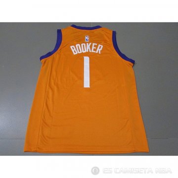 Camiseta Devin Booker NO 1 Phoenix Suns Statement 2021 Naranja
