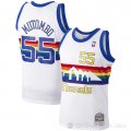 Camiseta Dikembe Mutombo NO 55 Denver Nuggets Hardwood Classics Throwback Blanco