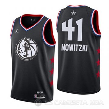 Camiseta Dirk Nowitzki #41 All Star 2019 Dallas Mavericks Negro