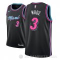 Camiseta Dwyane Wade #3 Miami Heat Ciudad 2018-19 Negro