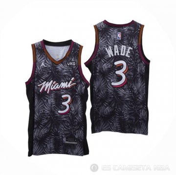 Camiseta Dwyane Wade NO 3 Miami Heat Fashion Royalty Negro