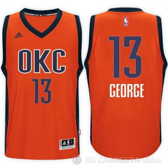 Camiseta George #13 Oklahoma City Thunder Naranja - Haga un click en la imagen para cerrar