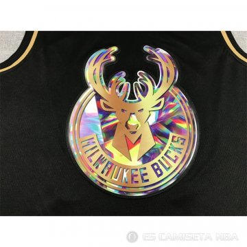Camiseta Giannis Antetokounmpo #34 Golden Edition Milwaukee Bucks 2021-22 Negro