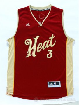 Camiseta Wade Christmas #3 Miami Heat Rojo