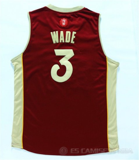 Camiseta Wade Christmas #3 Miami Heat Rojo - Haga un click en la imagen para cerrar