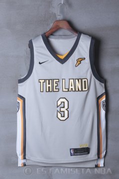 Camiseta Isaiah Thomas #3 Cleveland Cavaliers Ciudad Gris