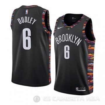 Camiseta Jared Dudley #6 Brooklyn Nets Ciudad 2018-19 Negro