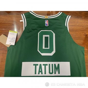 Camiseta Jayson Tatum #0 Boston Celtics Ciudad Autentico Verde