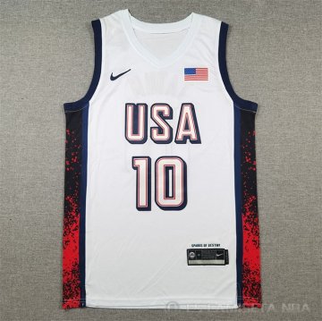 Camiseta Jayson Tatum #10 USA 2024 Blanco