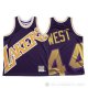 Camiseta Jerry West #44 Los Angeles Lakers Mitchell & Ness Big Face Violeta