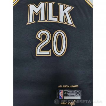 Camiseta John Collins NO 20 Atlanta Hawks Ciudad 2020-21 Negro