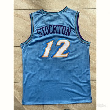 Camiseta John Stockton #12 Utah Jazz Mitchell & Ness 1996-97 Azul