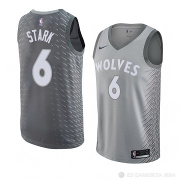 Camiseta Jonathan Stark #6 Minnesota Timberwolves Ciudad 2018 Gris